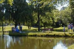 fishing at pond